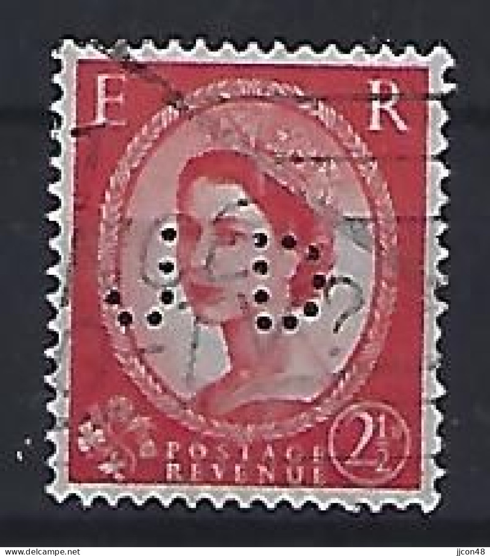 GB 1958-67  Queen Elizabeth II (o) Mi.322 (perfin JD) - Perfins