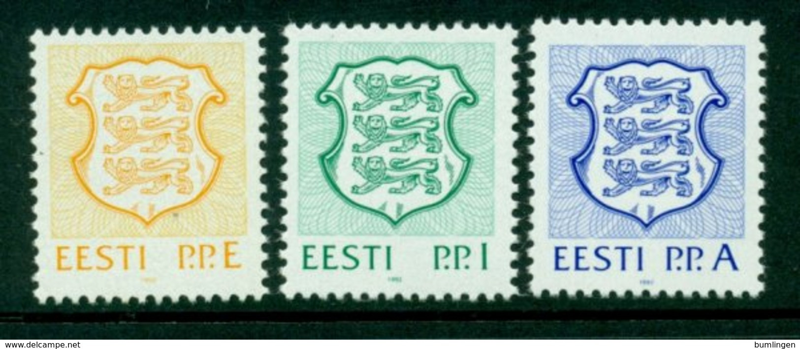 ESTONIA 1992 Mi 183-85** Coat Of Arms [L 2267] - Briefmarken