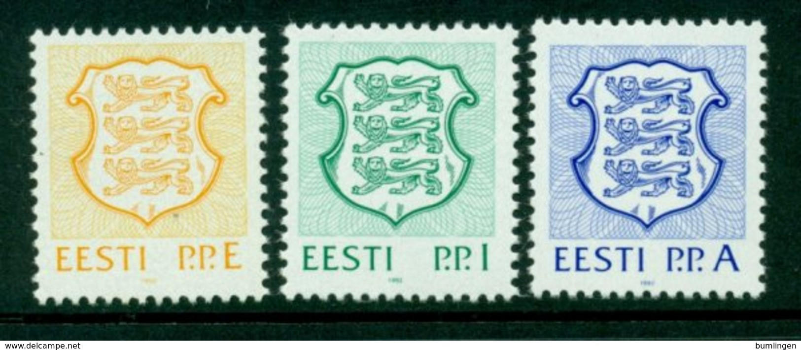 ESTONIA 1992 Mi 183-85** Coat Of Arms [L 2267] - Sellos