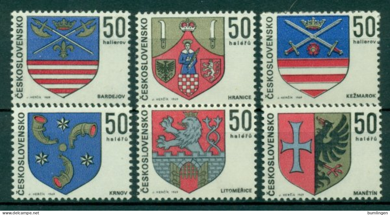 CZECHOSLOVAKIA 1969 Mi 1904-09** Coat Of Arms [L3077] - Postzegels