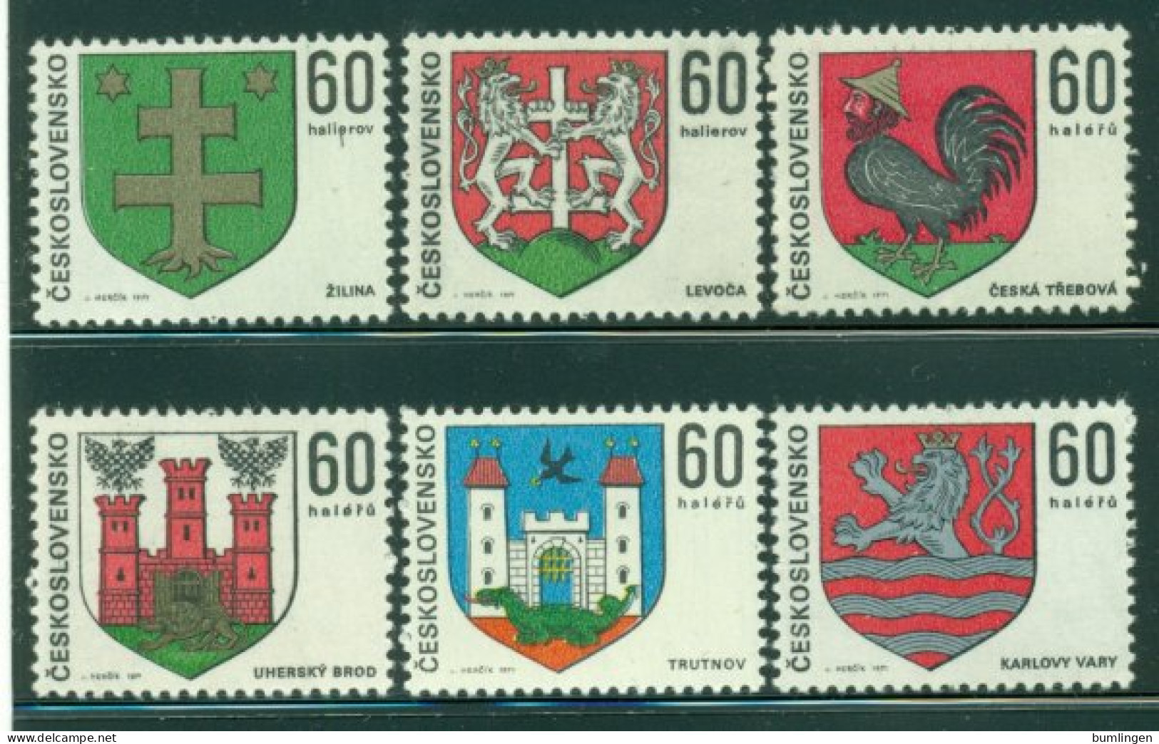 CZECHOSLOVAKIA 1971 Mi 1994-99** Coat Of Arms [L3083] - Postzegels