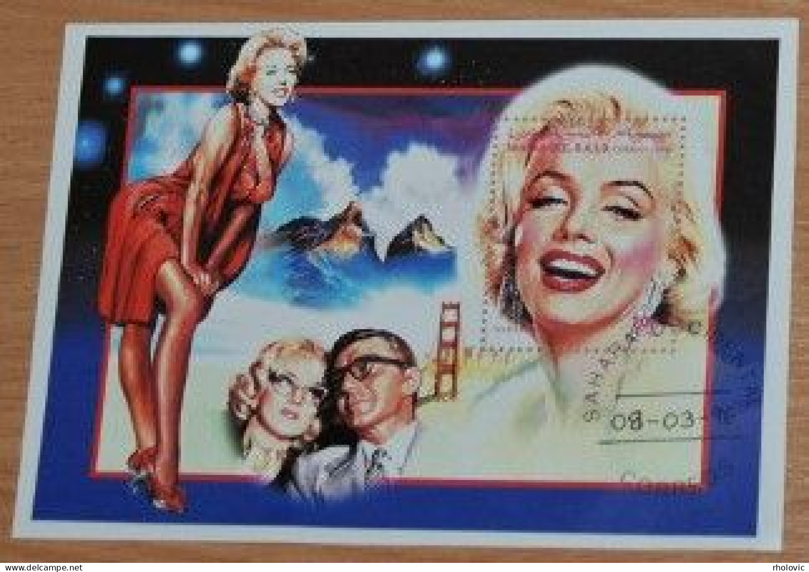 SAHARA R.A.S.D. 1996, Marylin Monroe, Actors, Famous People, Souvenir Sheet, Used - Acteurs