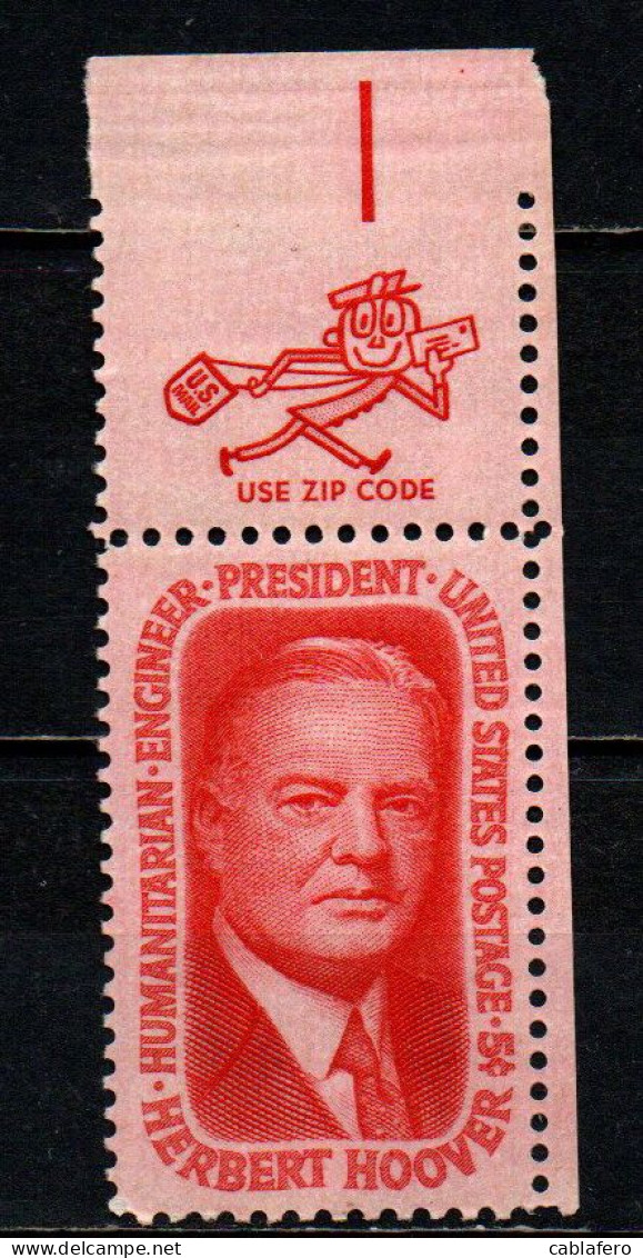 STATI UNITI - 1965 - Pres. Herbert Clark Hoover (1874-1964) - MNH - Nuovi