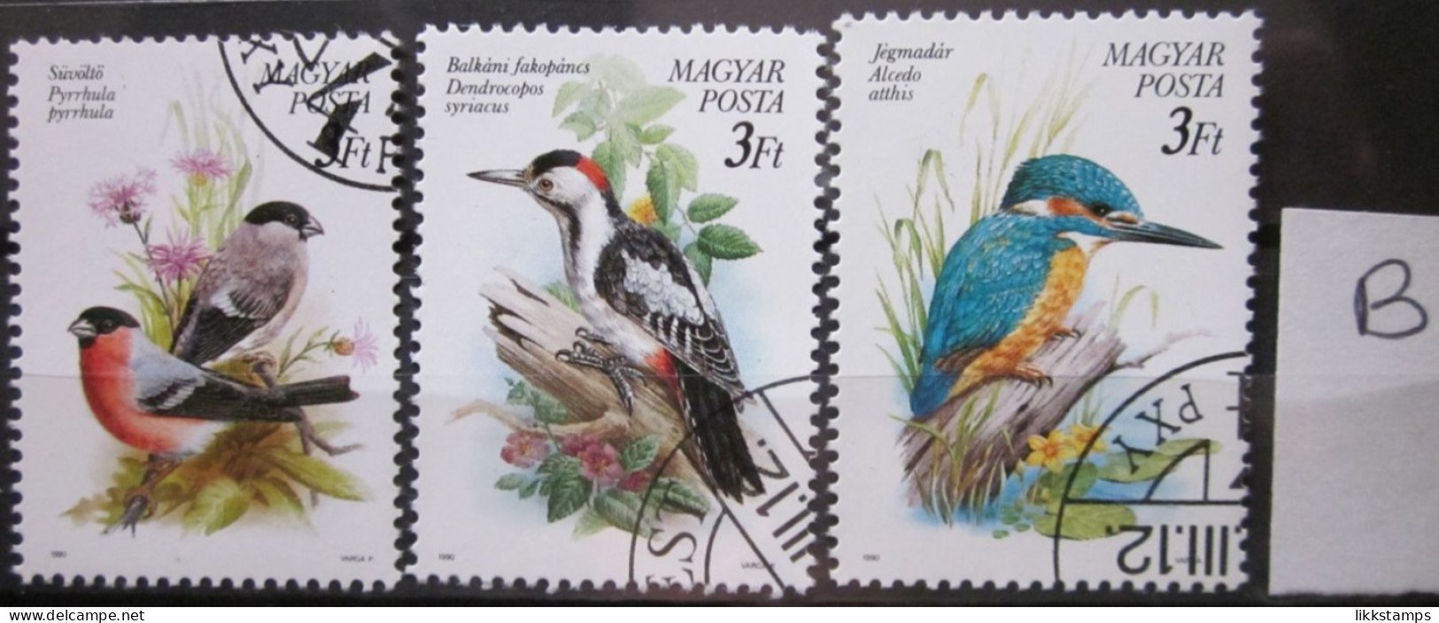 HUNGARY ~ 1990 ~ S.G. NUMBERS 3960 - 3962, ~ 'LOT B' ~ BIRDS. ~ VFU #02795 - Oblitérés