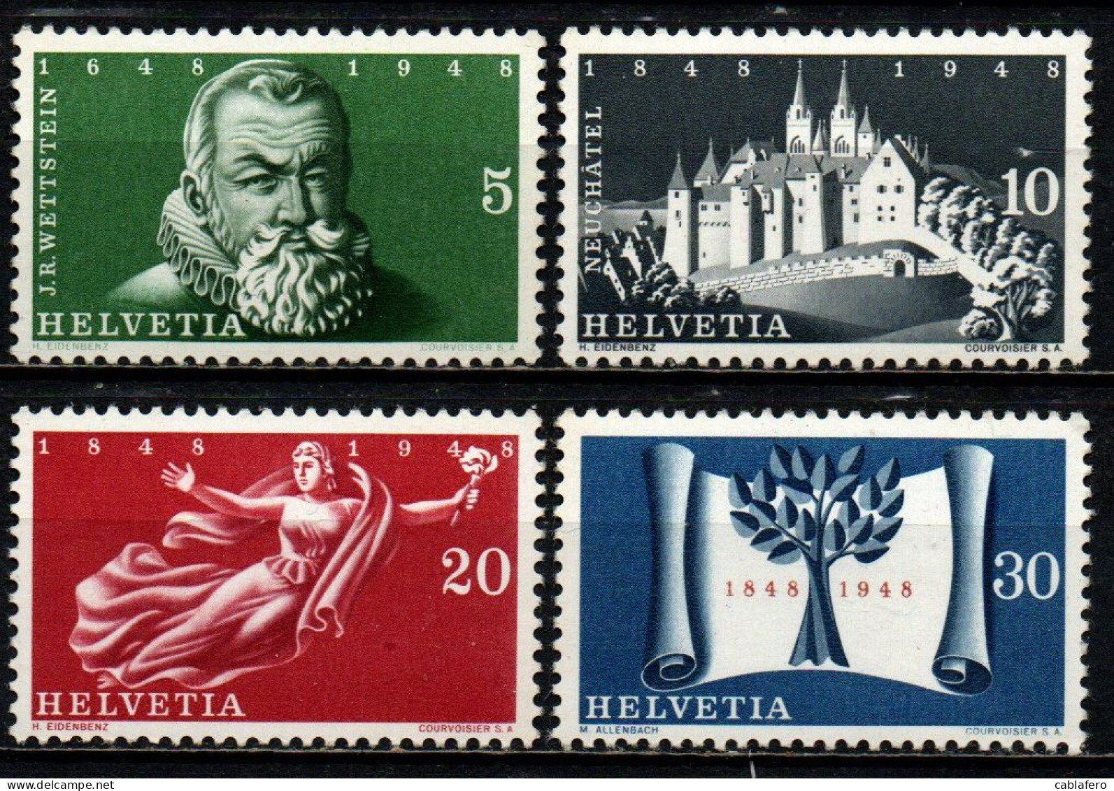 SVIZZERA - 1948 - 3° CENTENARIO DEL TRATTATO DI WESTFALIA E CENTENARIO DELLA COSTITUZIONE - MNH - Unused Stamps