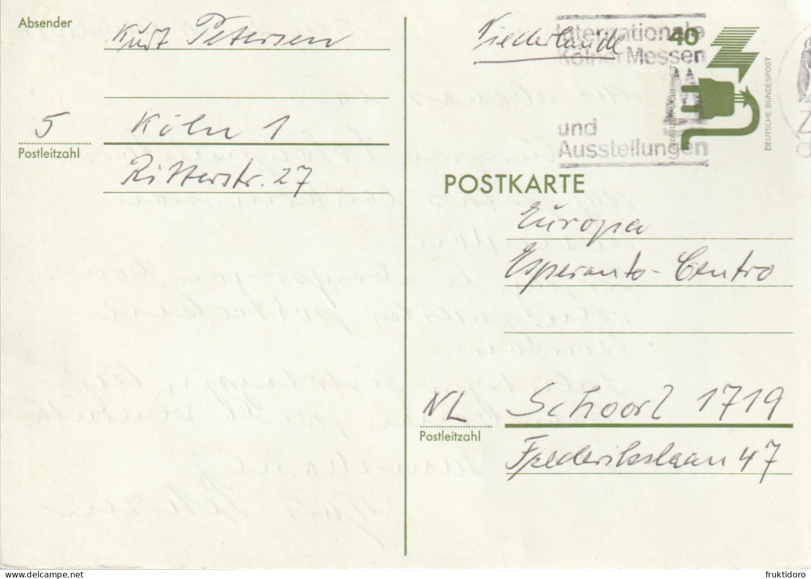 Germany Postal Stationery Jederzeit Sicherheit 40 Pf - Canceled In Köln In 1979 - Postales - Usados