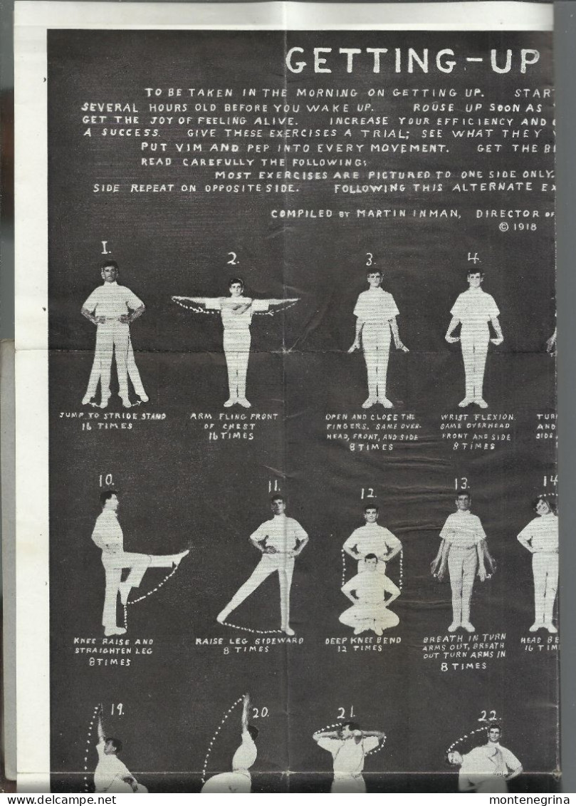 Getting-Up Exercises For Men And Women - EXERCISES (1918 Poster) (see Sales Conditions) 10050 - Gimnasia