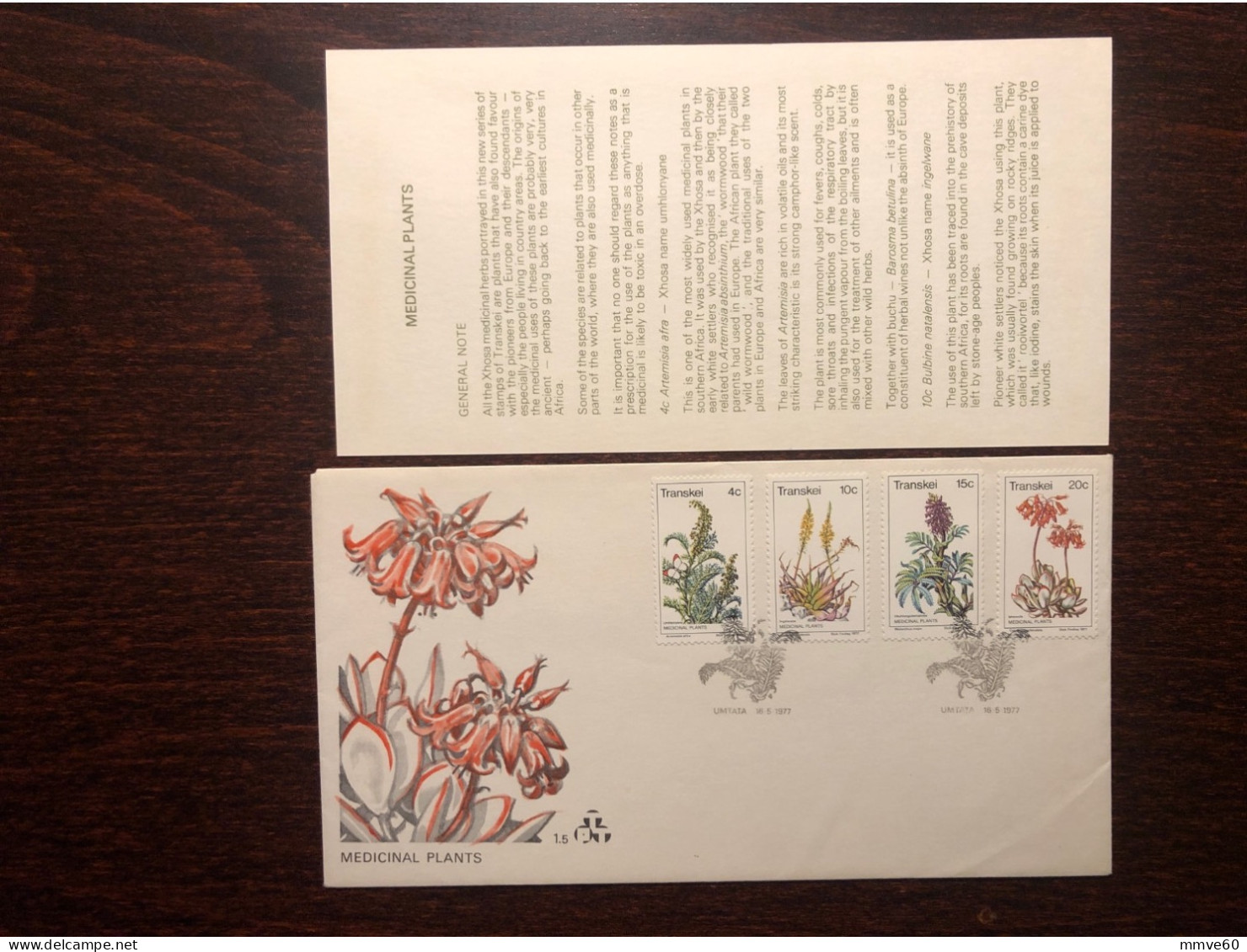 TRANSKEI FDC COVER 1977 YEAR MEDICINAL PLANTS HERBS HEALTH MEDICINE STAMPS - Transkei