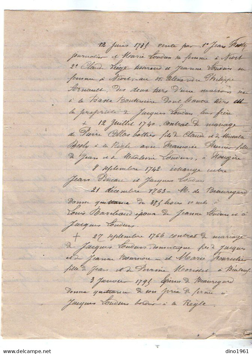 VP23.052 - Cachet Généralité De POITIERS - 5 Actes De 1671 / 1763 - Famille LOUDUN à FOUGERE X SURIN ....... - Cachets Généralité