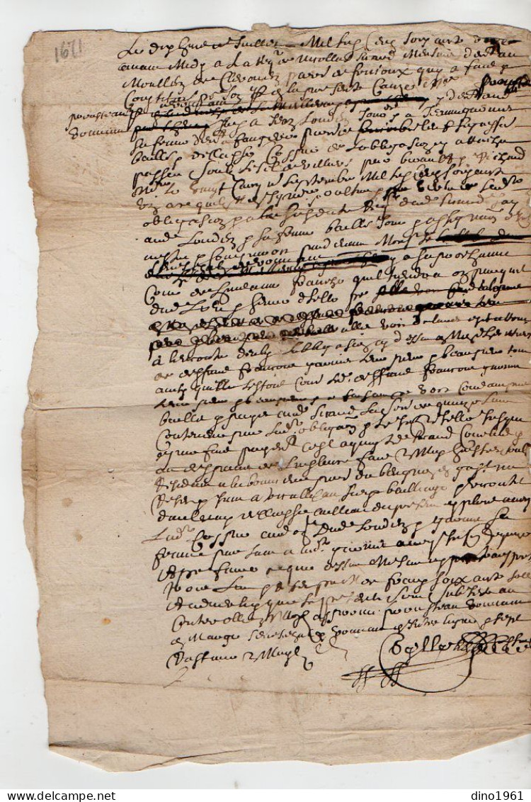 VP23.052 - Cachet Généralité De POITIERS - 5 Actes De 1671 / 1763 - Famille LOUDUN à FOUGERE X SURIN ....... - Cachets Généralité