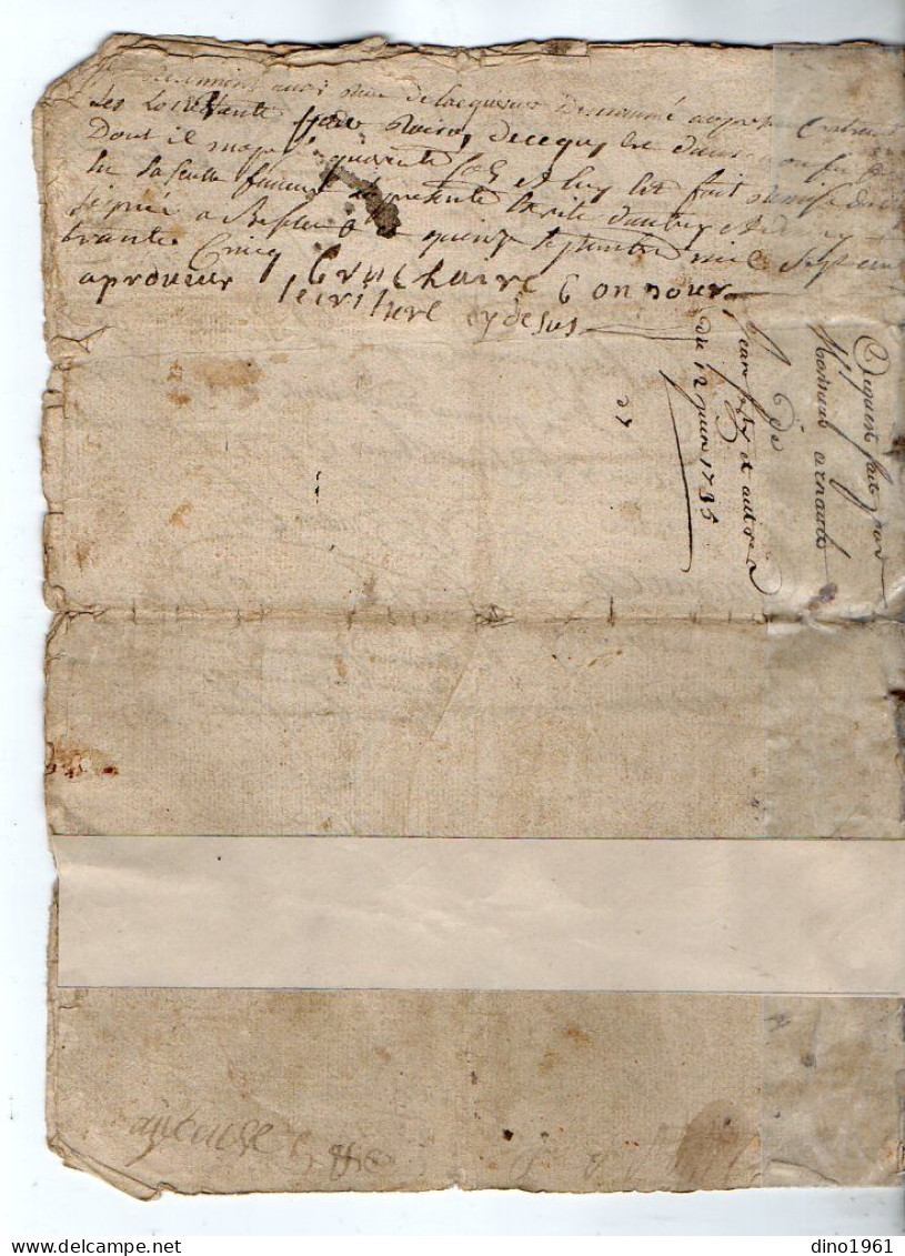 VP23.052 - Cachet Généralité de POITIERS - 5 Actes de 1671 / 1763 - Famille LOUDUN à FOUGERE x SURIN .......