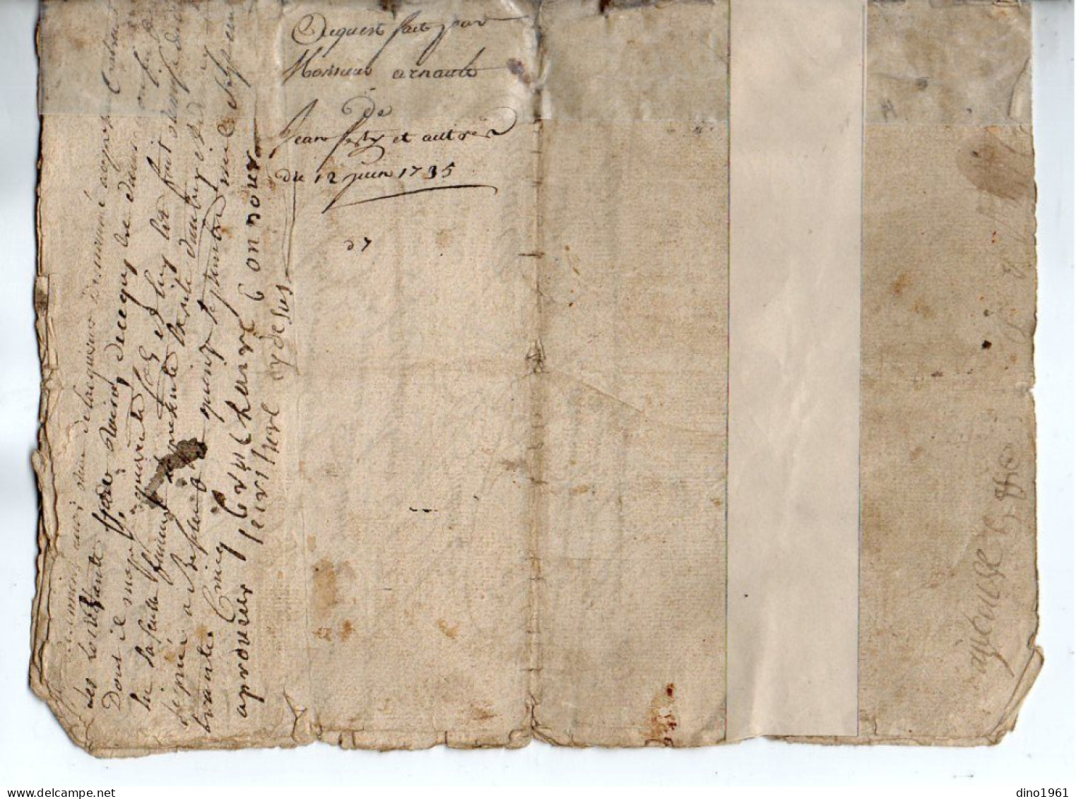 VP23.052 - Cachet Généralité de POITIERS - 5 Actes de 1671 / 1763 - Famille LOUDUN à FOUGERE x SURIN .......