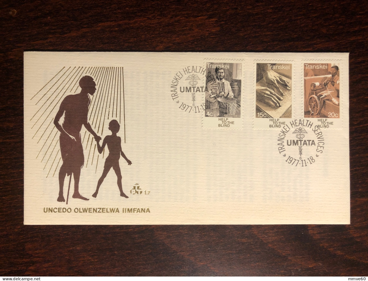 TRANSKEI FDC COVER 1977 YEAR BLINDNESS BLIND BRAILLE HEALTH MEDICINE STAMPS - Transkei