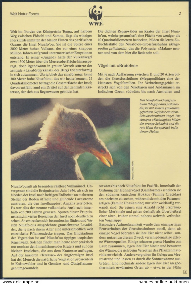 WWF Tonga 233-236 Niuafo'ou Großfußhuhn Tiere Vögel Kpl. Kapitel Bestehend - Tonga (1970-...)