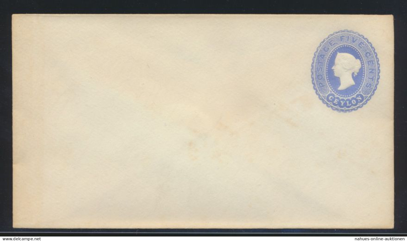 Ceylon Ganzsache Victoria U 27 5 C. Blau Sehr Seltene GA Postal Stationery - Sri Lanka (Ceylon) (1948-...)