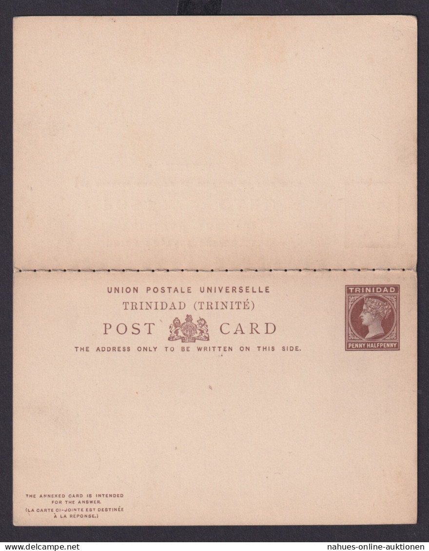 Trinidad Britische Kolonien Ganzsache Queen Victoria 1 1/2p Braun Frage &Antwort - Trindad & Tobago (1962-...)