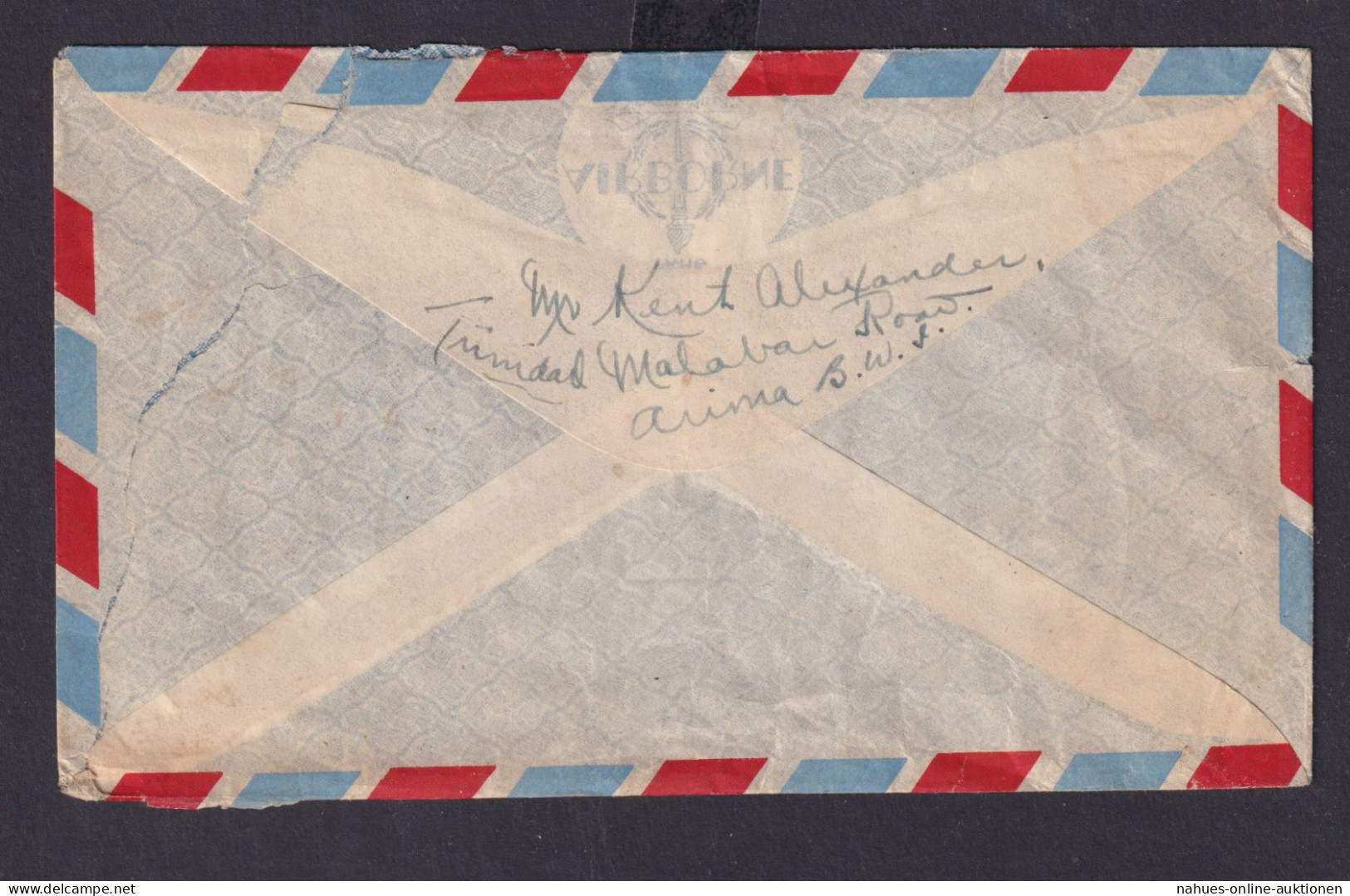 Flugpost Trinidad & Tobago Britische Kolonien Brief EF 24 C. King Georg VI ARIMA - Trindad & Tobago (1962-...)