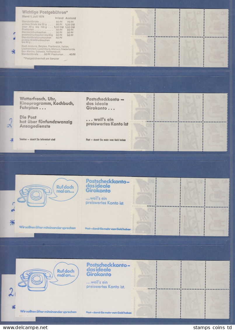 Bundesrepublik Unfallverhütung Markenheftchen MH 20 A, B, C, D  Set Kpl. **  - 1951-1970