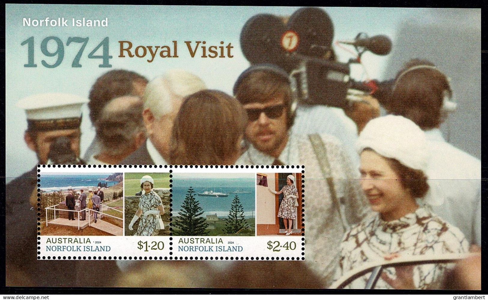 Norfolk Island 2024 Queen's Visit 1974 - 50 Years  Minisheet MNH - Isla Norfolk