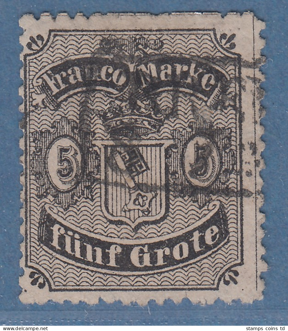 Bremen 1867 5 Grote Gez. Mi.-Nr. 12 Mit Rahmen-O, Befund Heitmann BPP - Brême