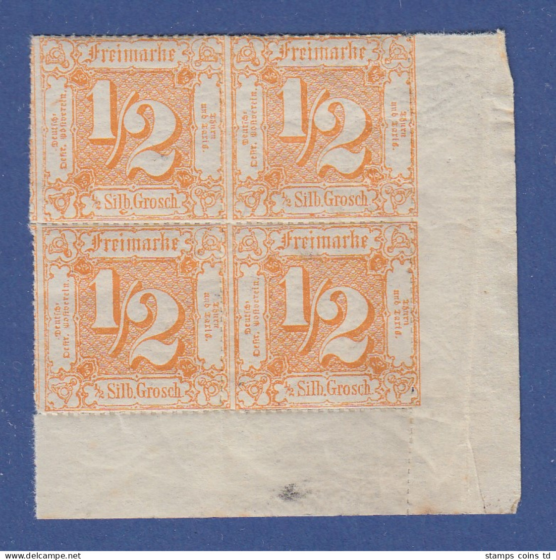 Altdeutschland Thurn Und Taxis Mi.-Nr. 37 Eckrand-Viererblock Postfrisch **  - Mint