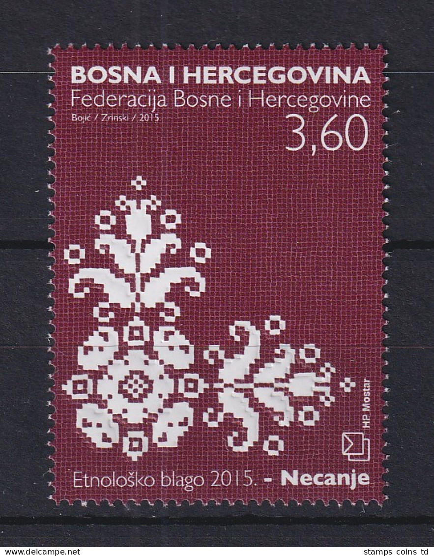 Bosnien (kroatische Post) 2015 Necanje-Spitze Mi.-Nr. 416 ** - Bosnie-Herzegovine