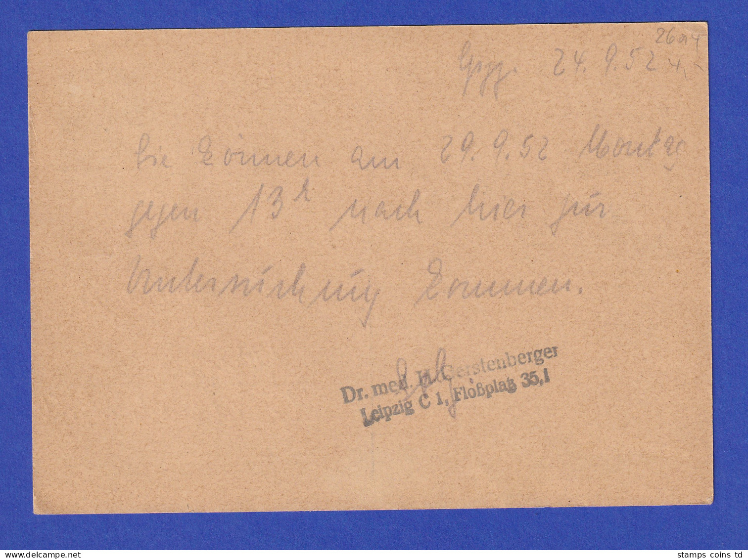 DDR 1953 Bildpostkarte P47/07 Wartburg Luther 1952 Gel. Von Leipzig Nach Borna - Sonstige & Ohne Zuordnung