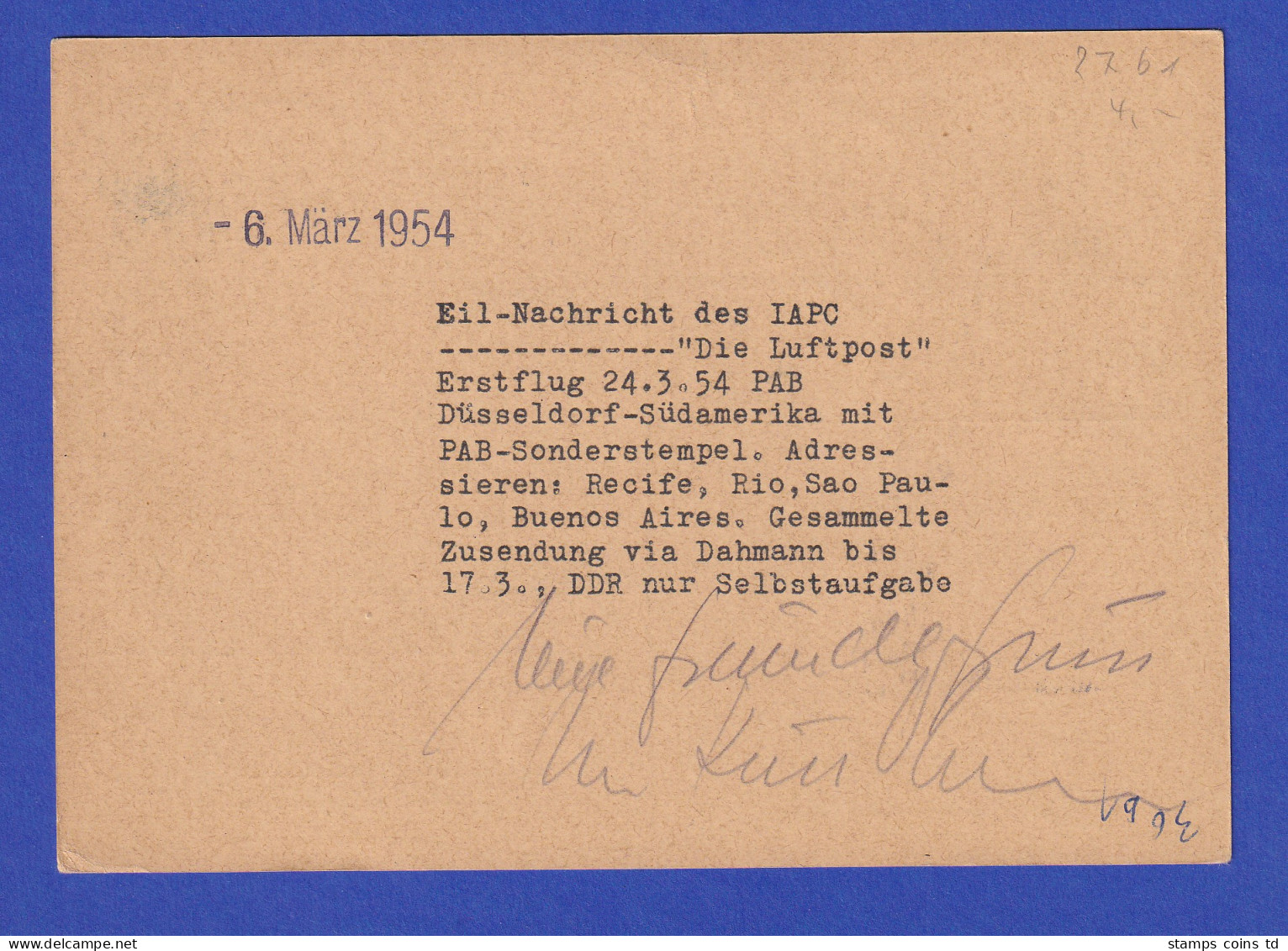 DDR Pieck Sonderpostkarte P52/02 Joliot-Curie Gel. Von Berlin Nach Borna 9.3.54  - Sonstige & Ohne Zuordnung
