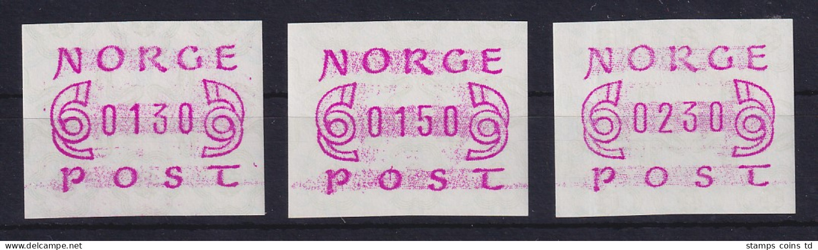 Norwegen / Norge Frama-ATM Mi.-Nr. 2.1a Satz Werte 130-150-230 ** - Automaatzegels [ATM]