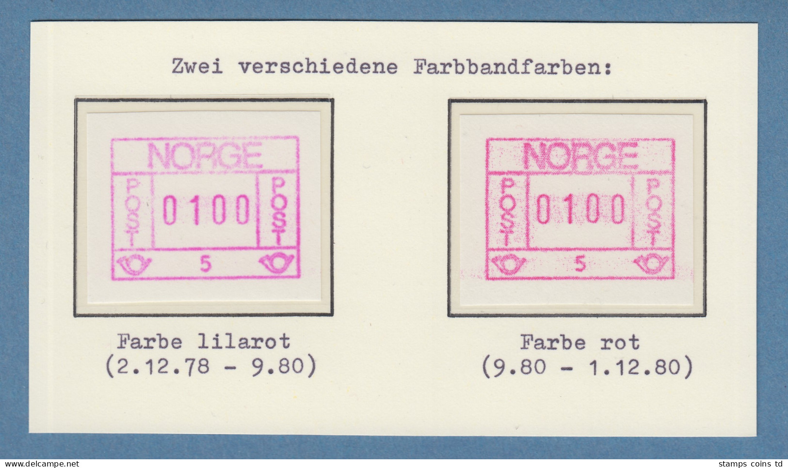 Norwegen / Norge Frama-ATM 1978 Aut.-Nr. 5 Lila In 2 Farbtönungen  - Automaatzegels [ATM]