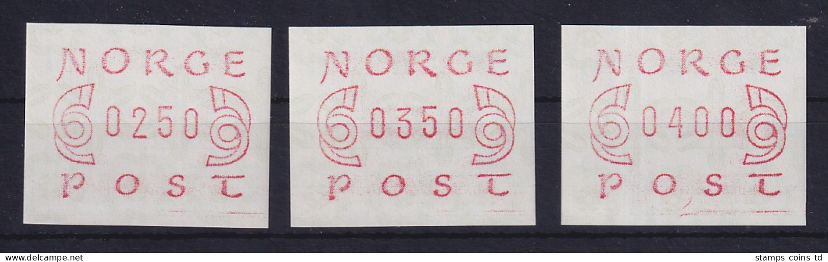 Norwegen / Norge Frama-ATM Mi.-Nr. 2.2b Satz Werte 250-350-400 ** - Timbres De Distributeurs [ATM]