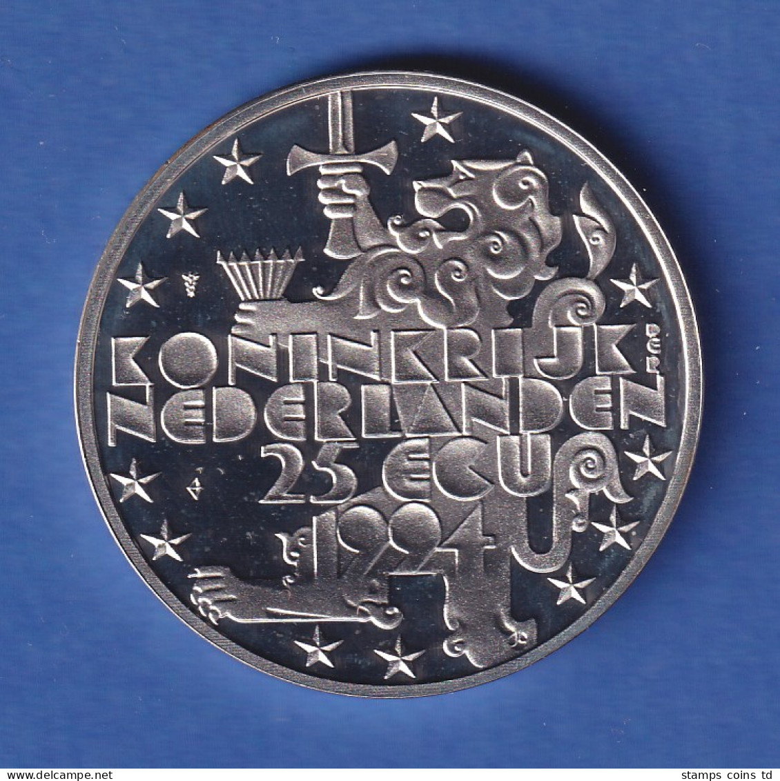 Niederlande 1994 Silbermünze Franklin D. Roosevelt 25 ECU Ca. 25g Ag925 PP - Sonstige & Ohne Zuordnung