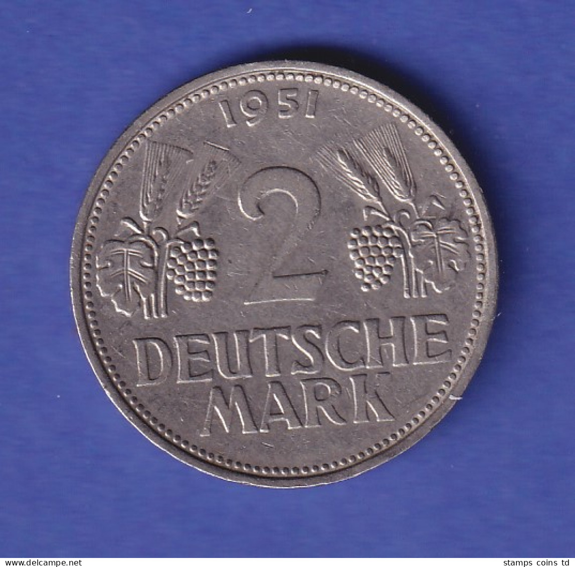 Bundesrepublik Kursmünze 2 DM 1951 F Ss - Altri & Non Classificati