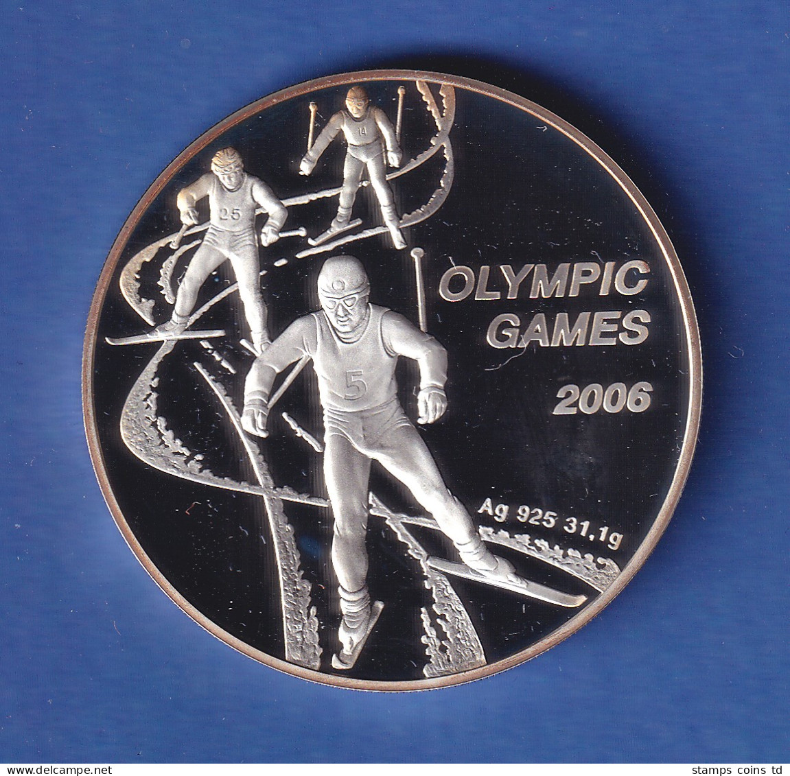 Kasachstan 2005 Silbermünze Olympia Skisport 100 Tenge 31,1g, Ag925 PP - Other - Asia