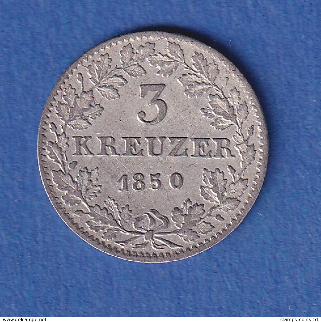 Frankfurt Silbermünze 3 Kreuzer 1850 Vz - Other & Unclassified