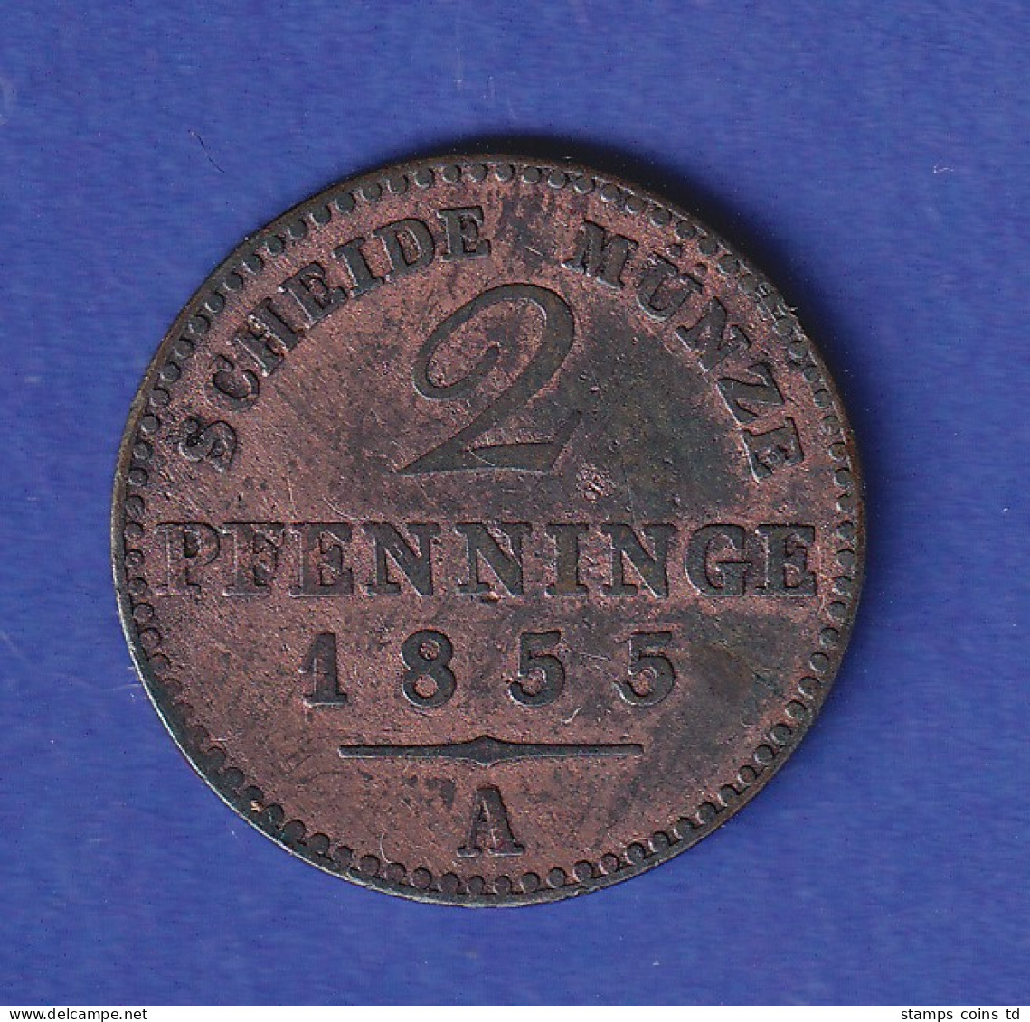 Preußen Kursmünze 2 Pfennige 1855 A - Other & Unclassified