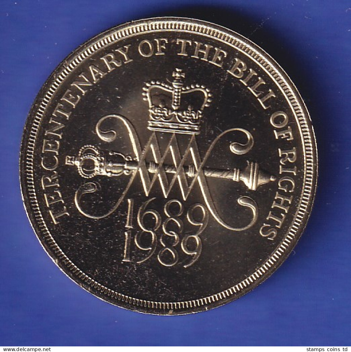 Großbritannien Kursmünze 2 Pounds 300 Jahre English Bill Of Rights 1989 - Sonstige & Ohne Zuordnung
