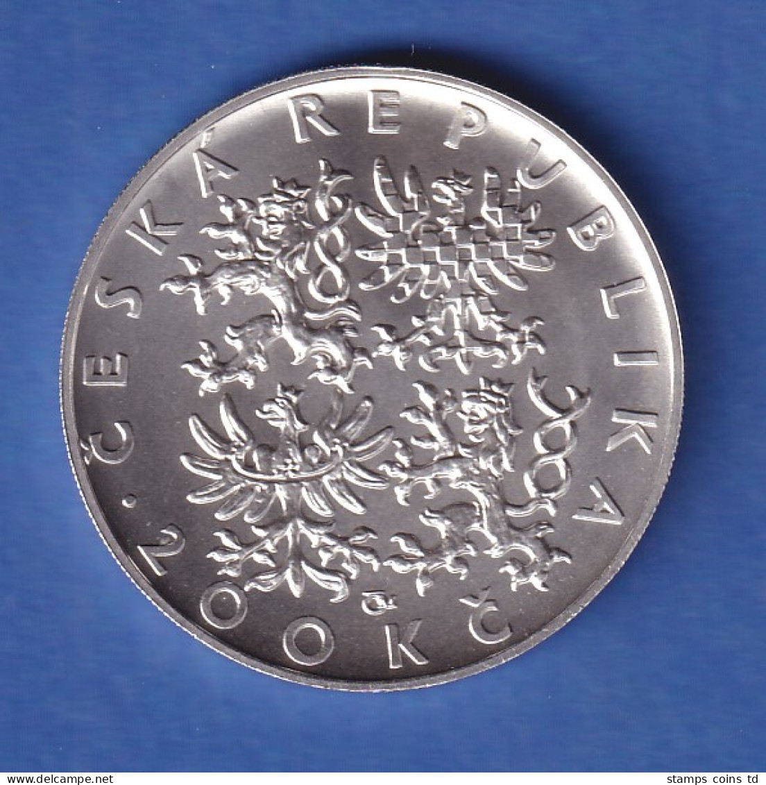 Tschechien 1995 Silbermünze 200 Kronen 1000. Todestag Von Adalbert Von Prag Stg - Czech Republic