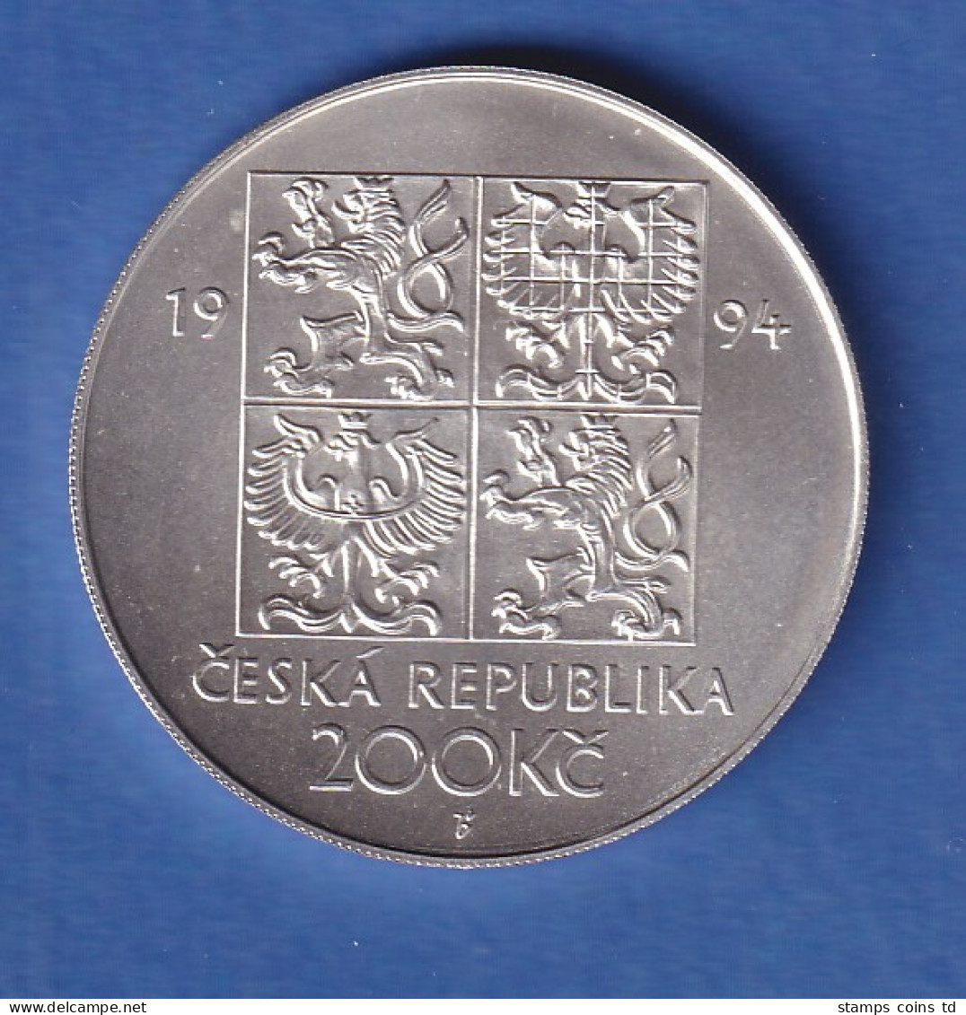 Tschechien 1994 Silbermünze 200 Kronen Umweltschutz Stg - Czech Republic