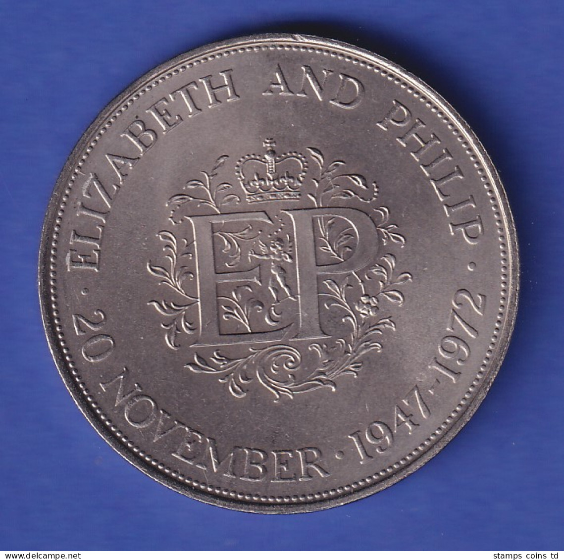 Großbritannien Kursmünze 25 Pence Königliche Silberhochzeit 1972 - Autres & Non Classés