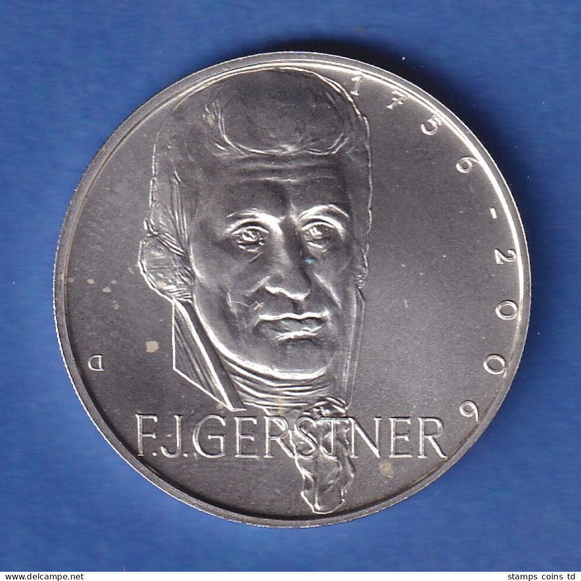 Tschechien 2006 Silbermünze 200 Kr. 250. Geburtstag Von F. J. Von Gerstner Stg - República Checa