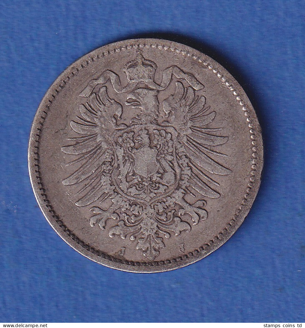 Deutsches Kaiserreich Silber-Kursmünze 1 Mark 1886 J - Autres & Non Classés