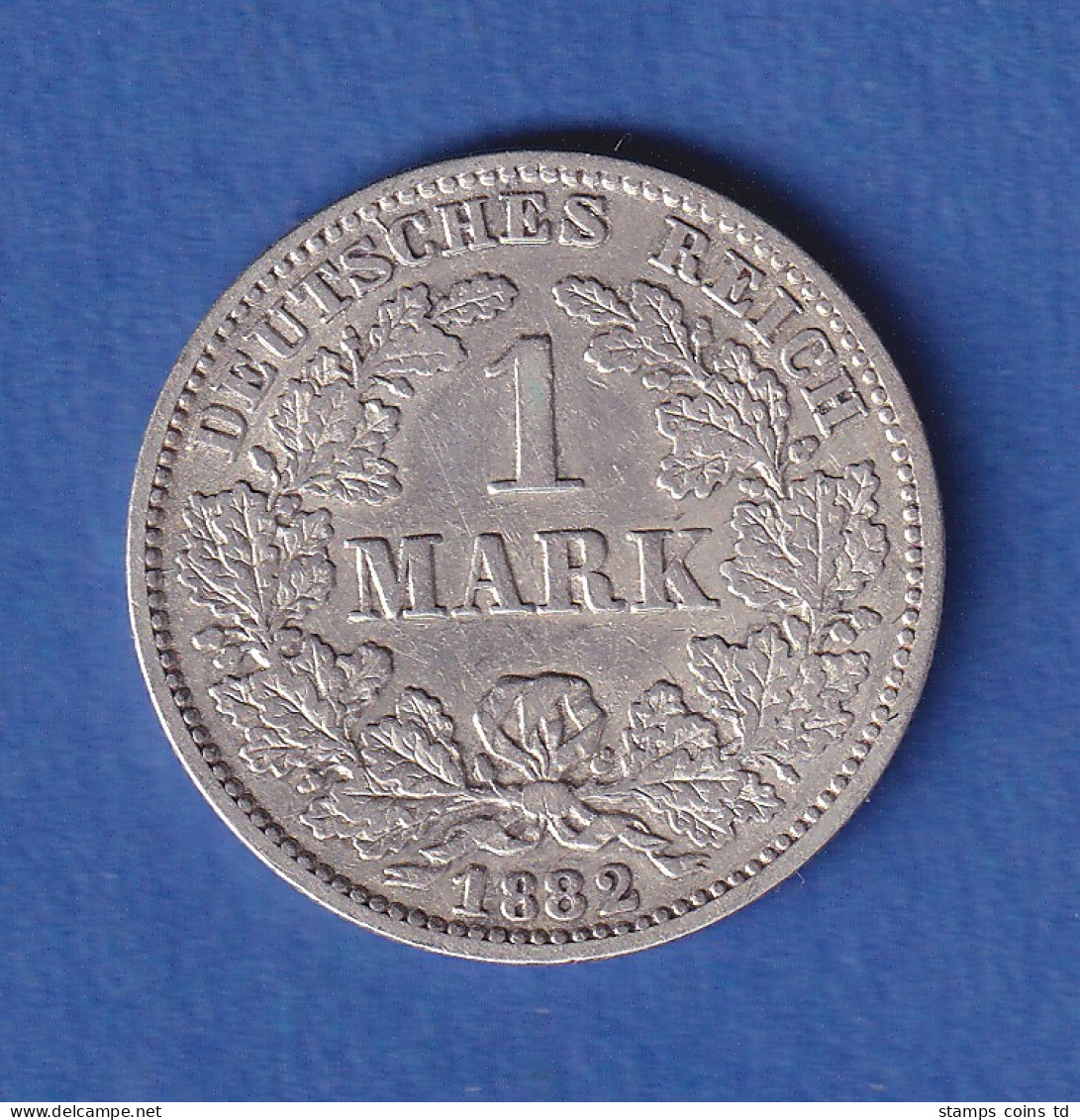 Deutsches Kaiserreich Silber-Kursmünze 1 Mark 1882 G  ERHALTUNG ! - Autres & Non Classés