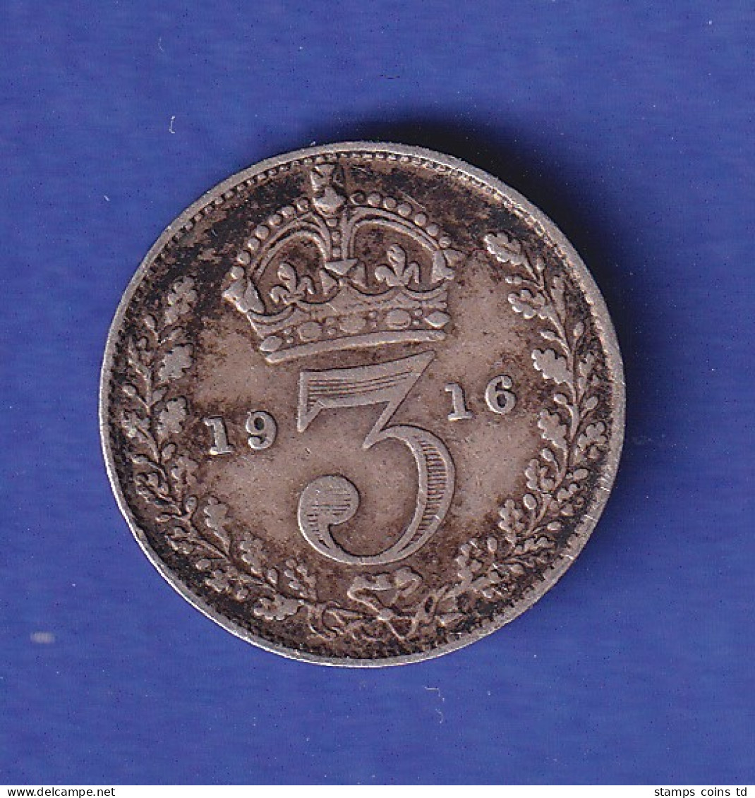 Großbritannien Silbermünze 3 Pence König George V. 1916 - Otros & Sin Clasificación