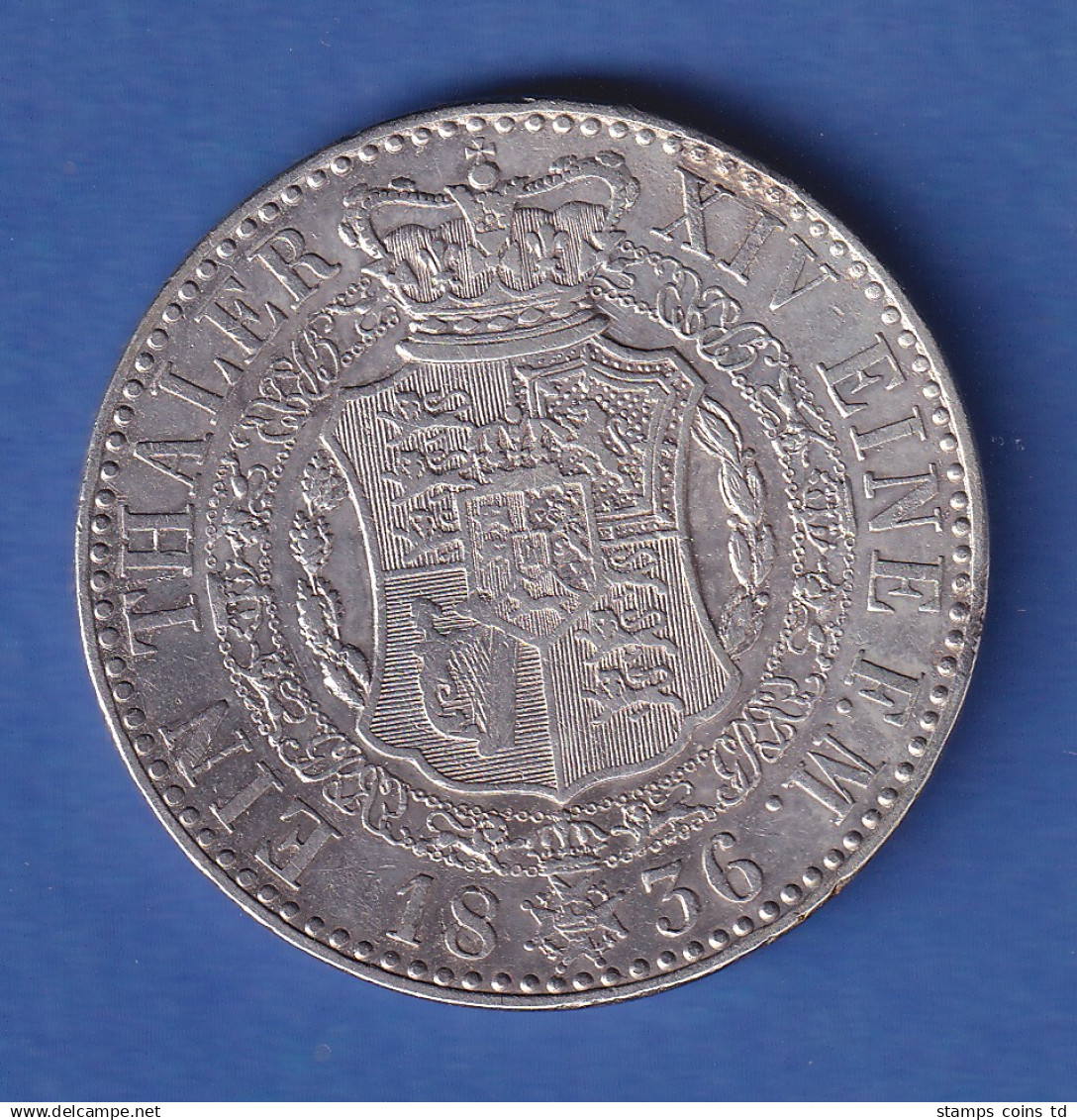 Hannover Silbermünze 1 Taler König Wilhelm  IV. 1836 Vz - Autres & Non Classés