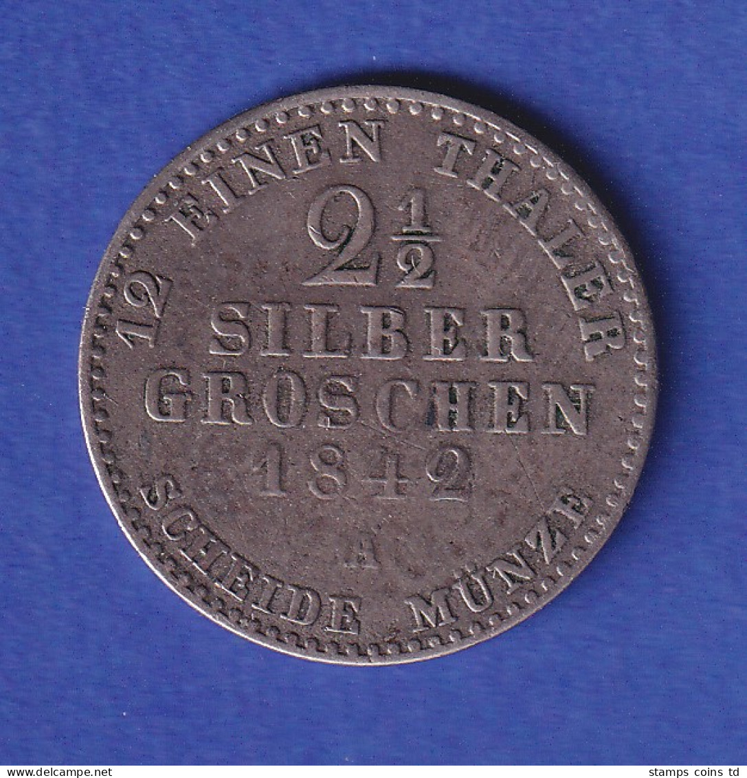 Preußen Silbermünze 2 1/2 Silbergroschen 1842 A - Sonstige & Ohne Zuordnung