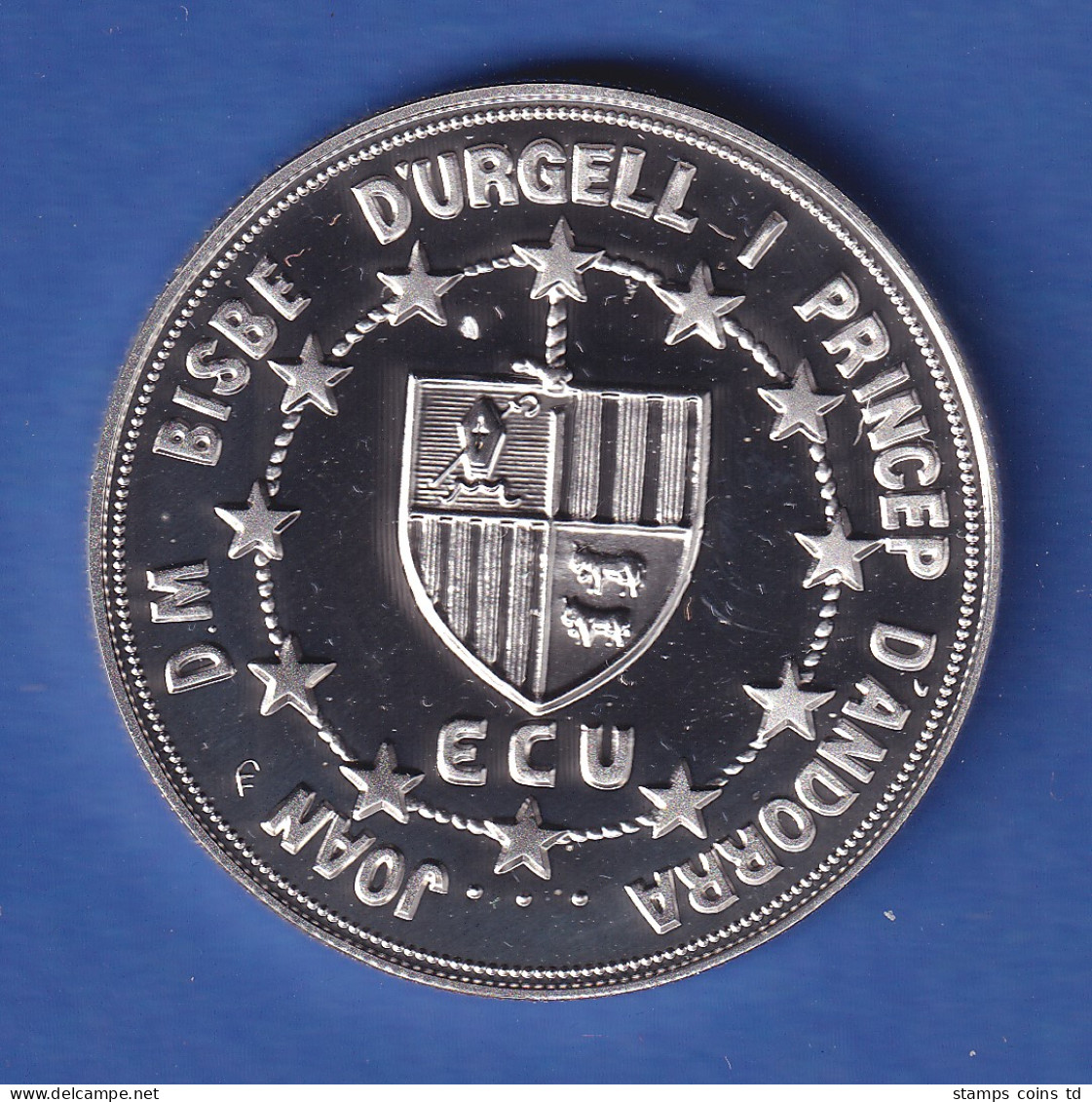 Andorra 1992 Silbermünze Kaiser Karl Der Große 10 Diners/ECU 31,47g Ag925 PP - Andorre