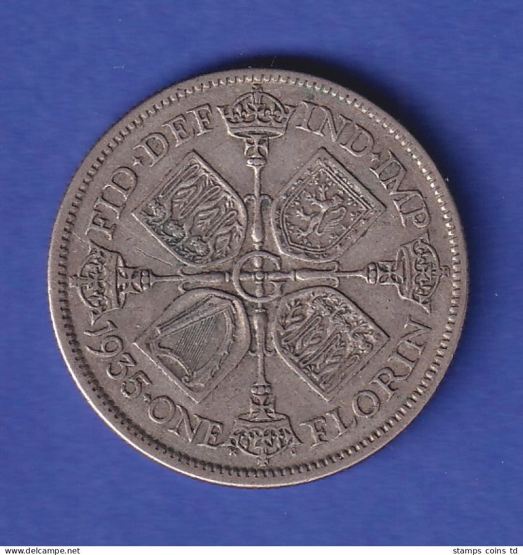 Großbritannien Silbermünze One Florin König George V. 1947 - Andere & Zonder Classificatie