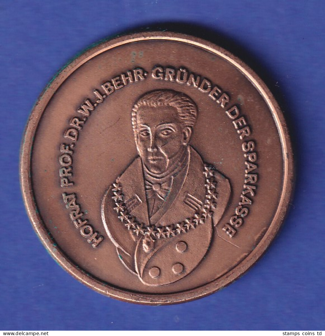 Würzburg 1972 Medaille 150 Jahre Sparkasse - Gründer Der Sparkasse W. J. Behr - Autres & Non Classés