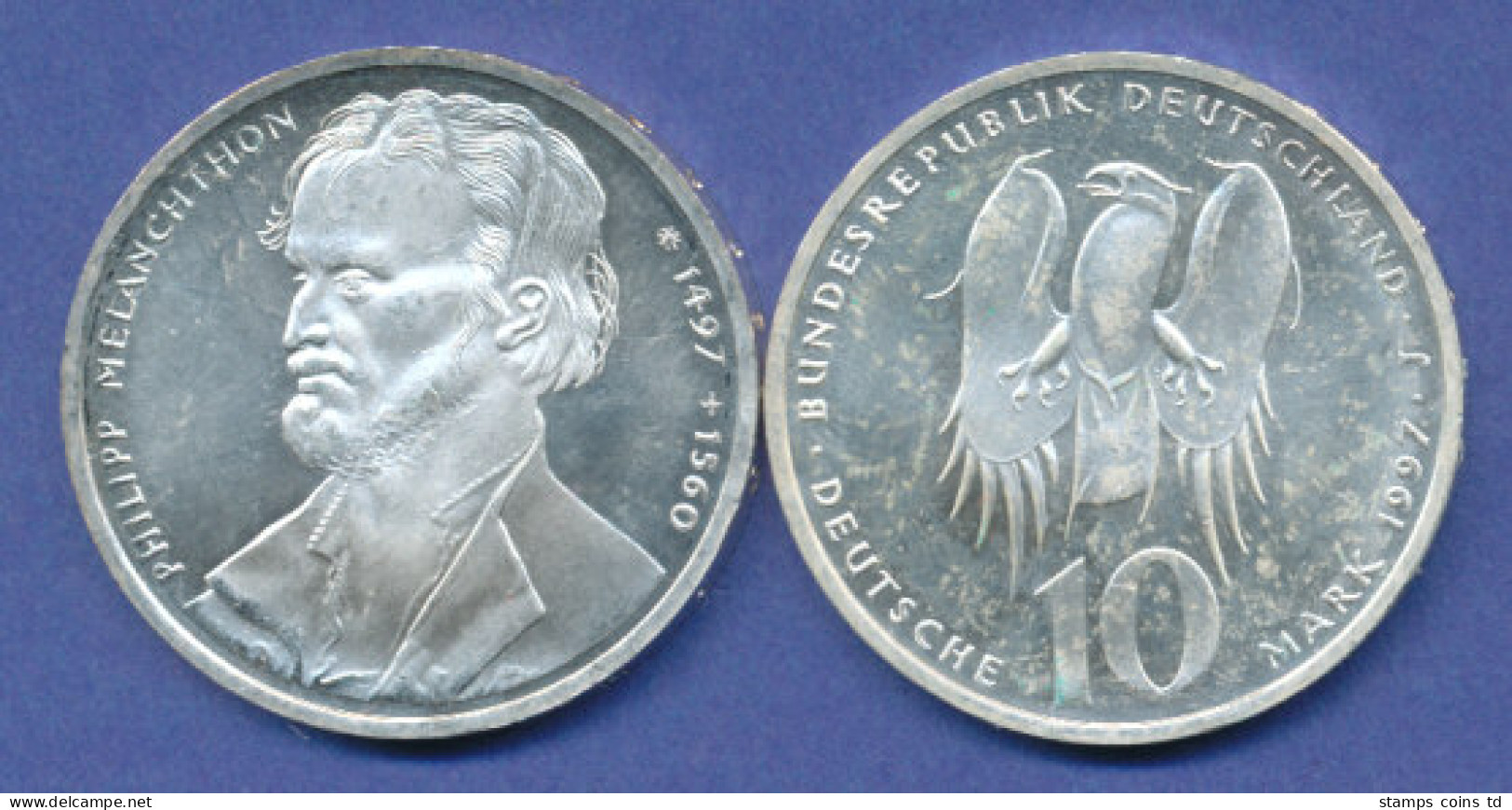 Bundesrepublik 10DM Silber-Gedenkmünze 1997, Philipp Melanchthon - 10 Marcos